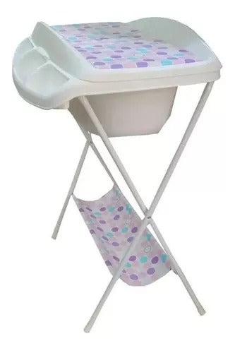 Bañera con cambiador y base para bebé rosa o azul – Mon Petit Bebe Store