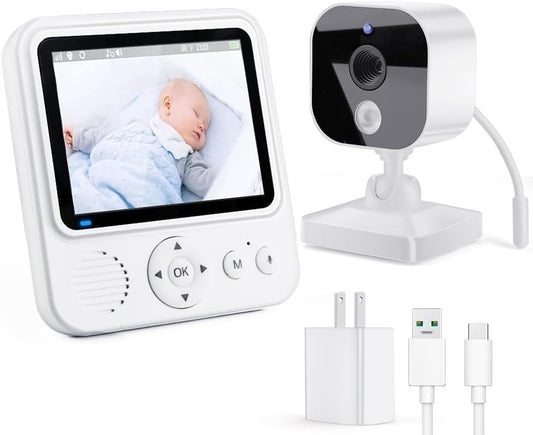 Monitor Bebé, HD Monitor con Camara para Bebe Portable Screen, Visión Nocturna